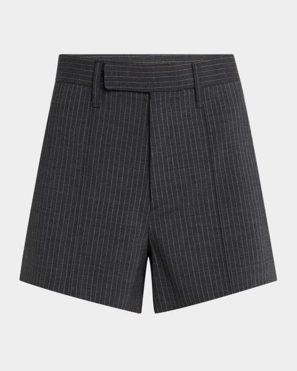 High-Rise Pintuck Shorts